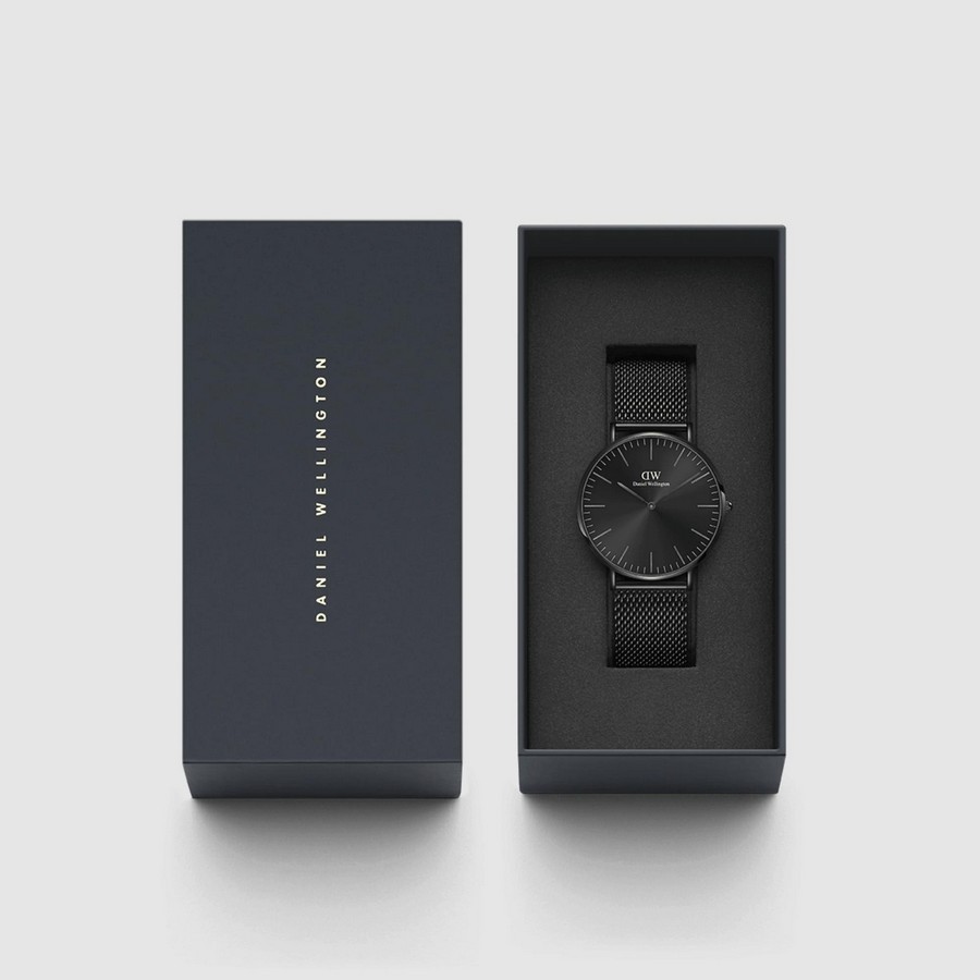 Đồng Hồ Dw Daniel Wallington Classic Mesh Onyx Black Nam Đen